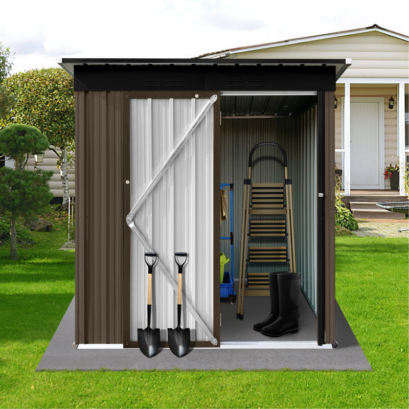Metal 5Ft4ft Garden Shed - Lockable, Waterproof, Lockable , Waterproof Vent