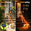 Squelette de 90 cm et squelette de chien avec guirlande lumineuse, décorations d'Halloween extérieures