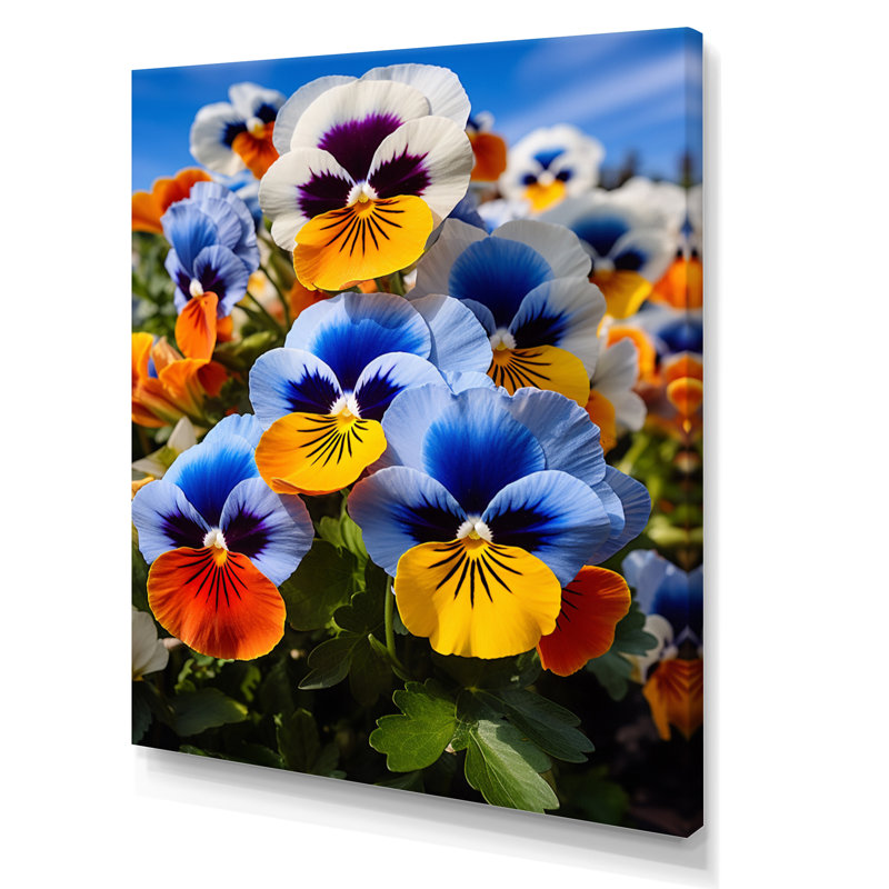«Pansies Vibrant Pansies» sur toile, H 32 po x l 16 po x P 1 po, Toile tendue