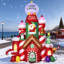 Décorations gonflables de Noël de 3 mètres pour l'extérieur, château de bonbons gonflable pour décorer votre jardin et votre pelouse lors des fêtes de fin d'année.