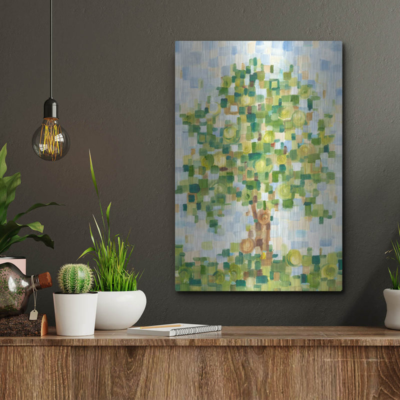 «Quilted Tree 1» par Ethan Harper, art mural en métal, H 16 po x l 12 po