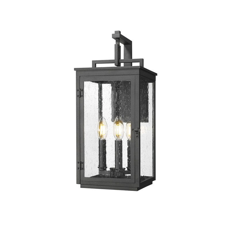 Kasey Sand Black Outdoor Wall Light, 3 Lights, 19.25" H x 8" W x 9.5" D