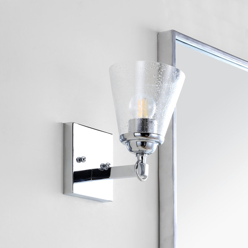  Gillen Hurricane Metal/Seeded Glass LED Vanity Light, 1