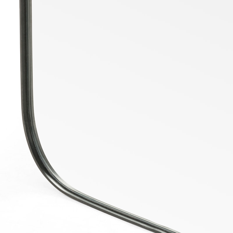 Bellvue Flat Metal Wall Mirror, 47.25" x 47.25", Dark Gray