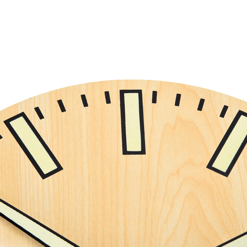 Horloge murale lumineuse, silencieuse et décorative, en bois, avec veilleuse intégrée, idéale pour le salon, le bureau ou la chambre.