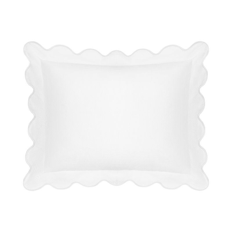 Honeycomb Solid Color 100% Cotton Pillow Sham, Euro, White