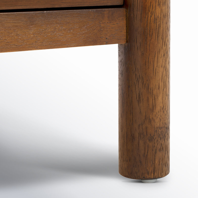Commode 6 tiroirs en bois manufacturé et massif avec glissières à roulement à billes Kaplan , Chêne moyen