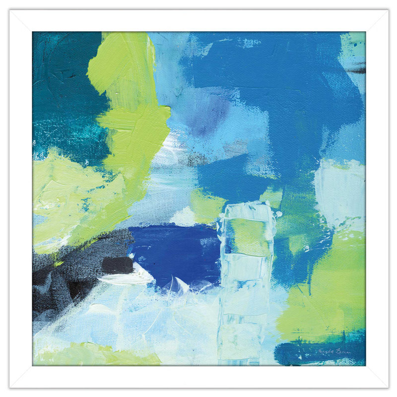 " Mountain Reflection II ", 21.5" H x 21.5" W x 0.75" D, White Framed