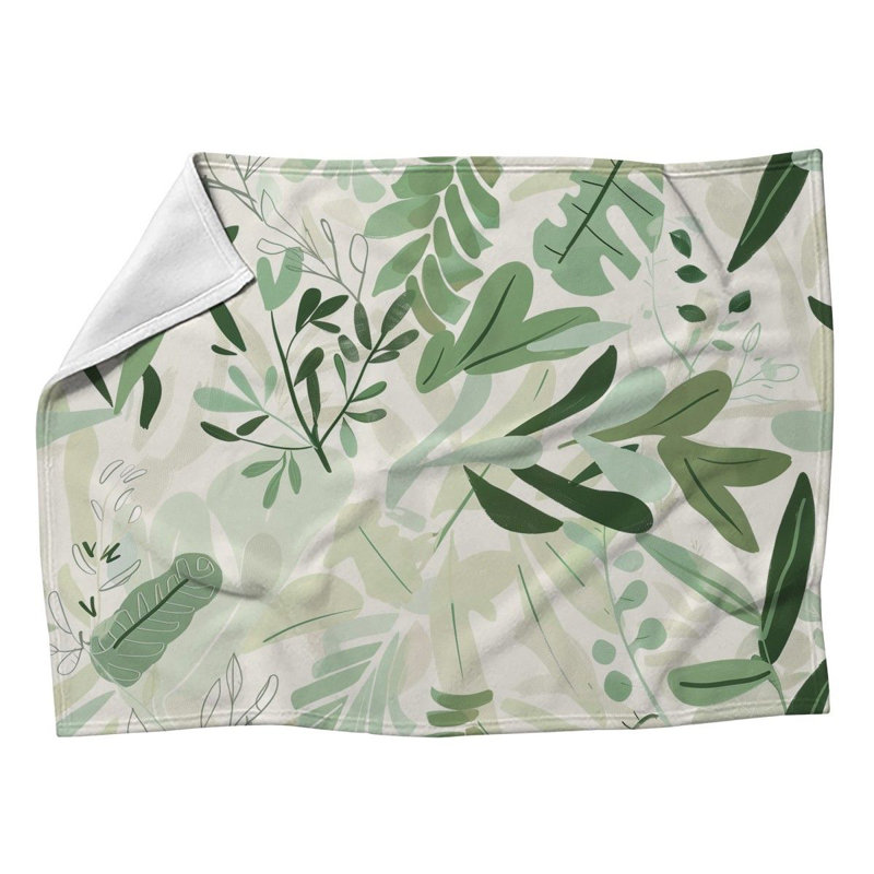Couverture en molleton Leaves, L 50 po x L 60 po