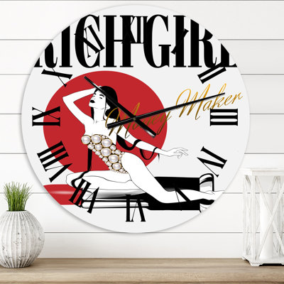 Girl In Swimsuit With Pomade - Vintage wall clock