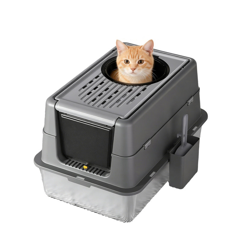 Stainless Steel Litter Box, Gray