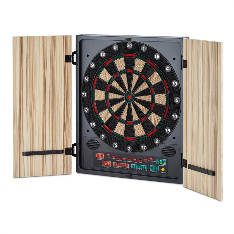 OneConcept Electronic Dartboard And Cabinet Set