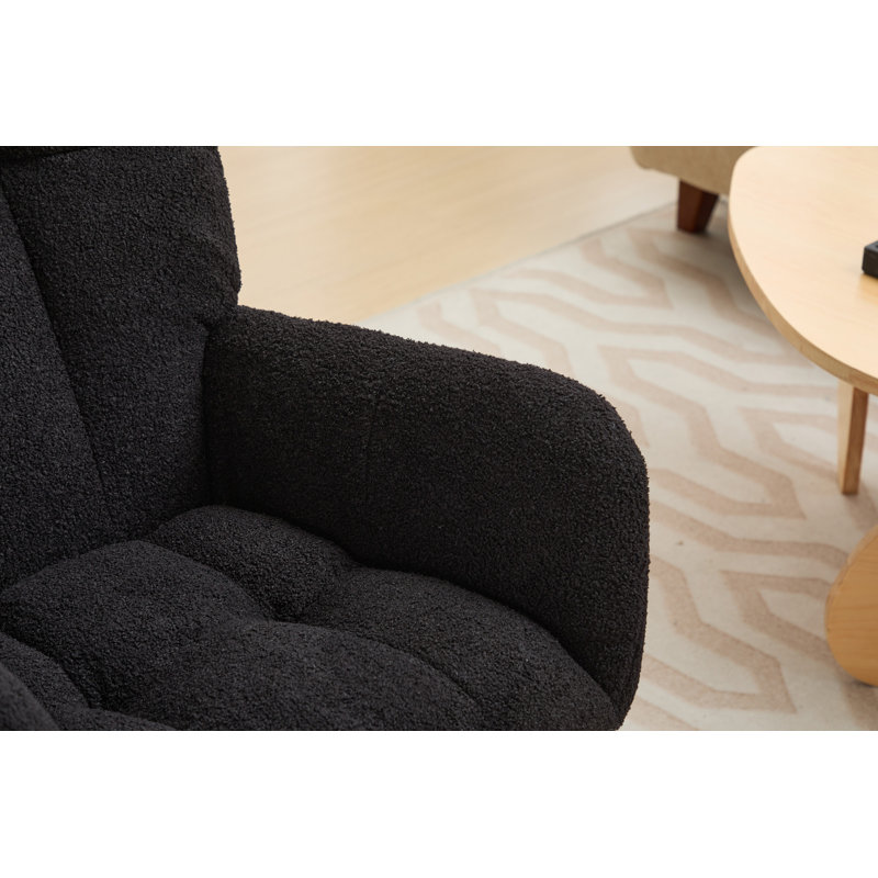 Chaise berçante rembourrée Modern, Noir