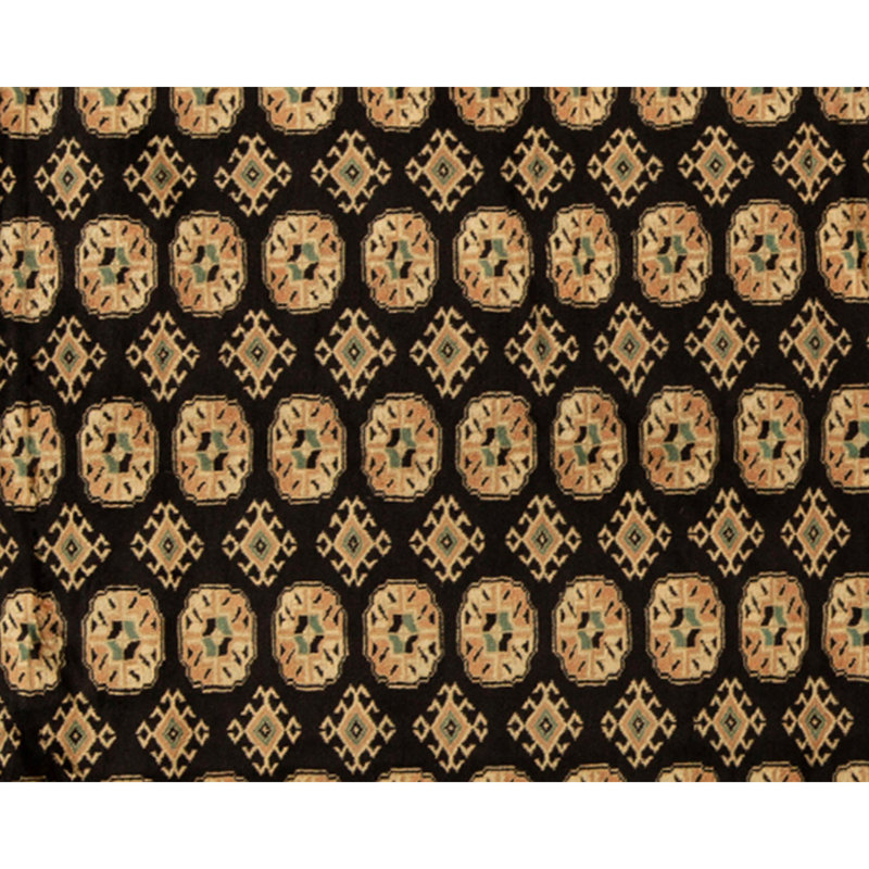 High-Quality Hand-Knotted Black Area Rug