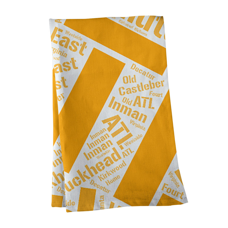 Cotton Tea Towel Kitchen Towel, Red, Atlanta