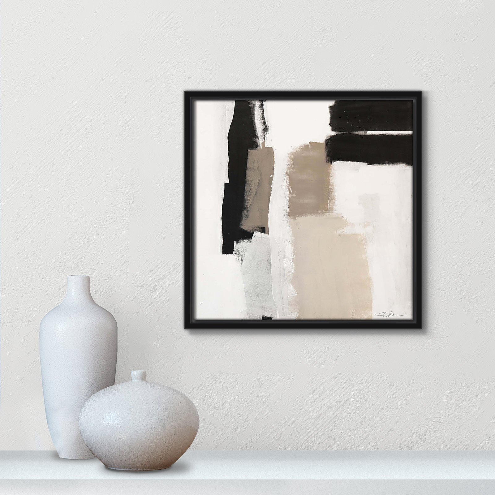 Earth Scapes II-A Print by Casa Fine Arts, 13.5" H x 13.5" W x 2" D, Black Floater Framed