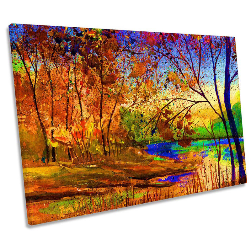 Autumn Modern Trees Forest - Wrapped Canvas Art Prints, 30.5cm H x 45.7cm W x 2cm D