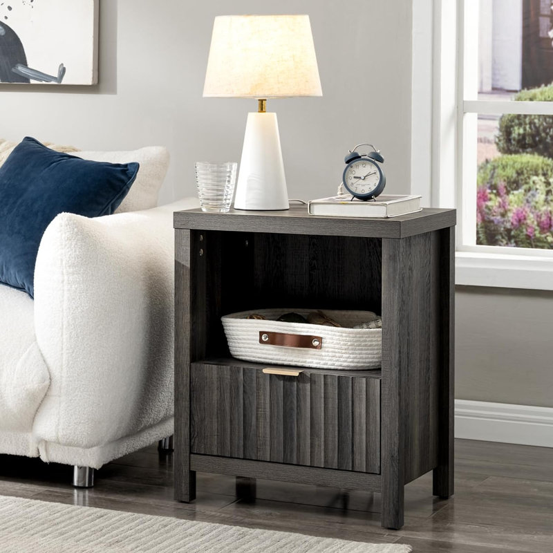 Latitude Run® Arrilla 25'' Nightstand with USB & Outlet