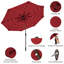 Noreene 300 cm W X 300 cm D Octagonal Lighted Tilt Market Parasol with Crank Lift-1542795456-1542795463