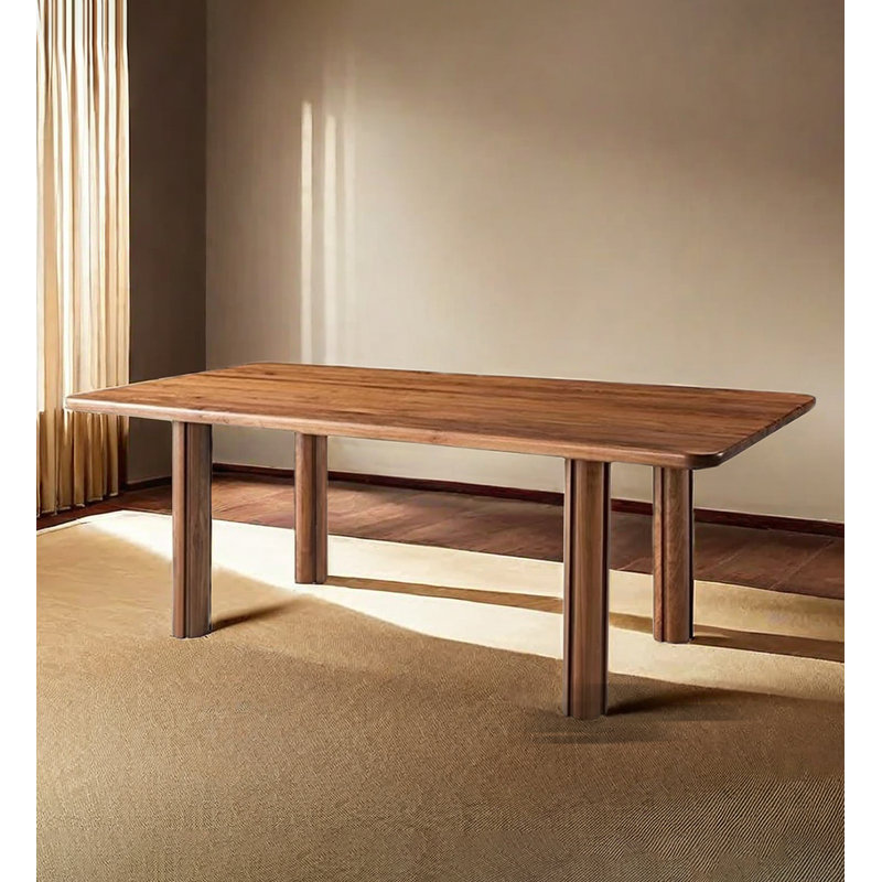 Table de salle à manger rectangulaire en bois massif de style rétro nordique, H 29,53 po x L 62,99 po x l 31,50 po