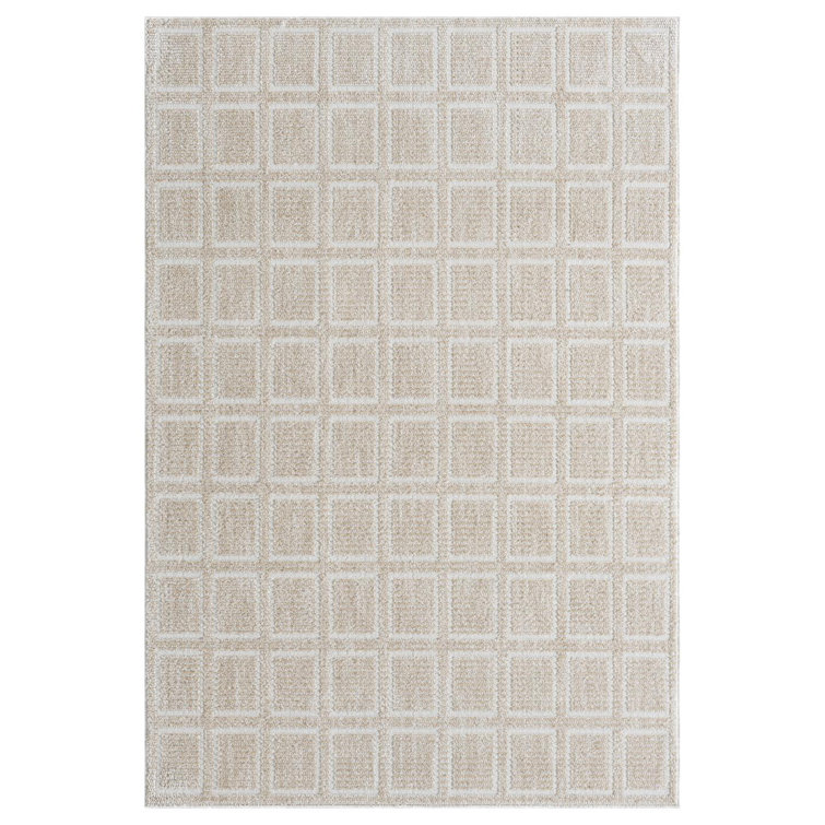 Modern Geometric Grid Area Rug