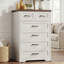 Commode verticale de ferme avec 6 grands tiroirs, commode de rangement haute avec rangement spacieux, commode de chambre à coucher avec structure en bois robuste-572992063