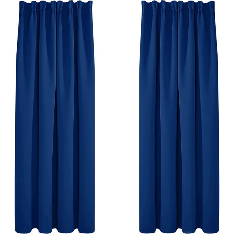 Kokichi Blackout Curtain Pair, 132cm Width x 214cm Drop, Blue