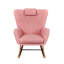 Chaise berçante rose à haut dossier avec appui-tête et poches latérales-684208569
