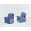 Chaise rembourrée en lin sans accoudoirs-575569053