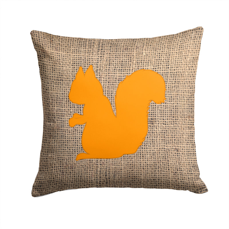 Coussin intérieur / extérieur Squirrel, Orange, H 14 po x l 14 po x P 4 po