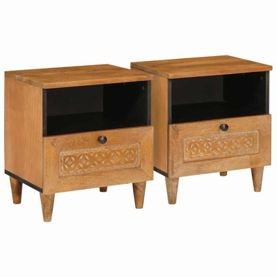 40cm W Solid Wood Bedside Table