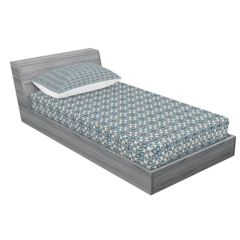 Ensemble de draps à motif floral, Ensemble de draps pour lit simple avec drap-housse
