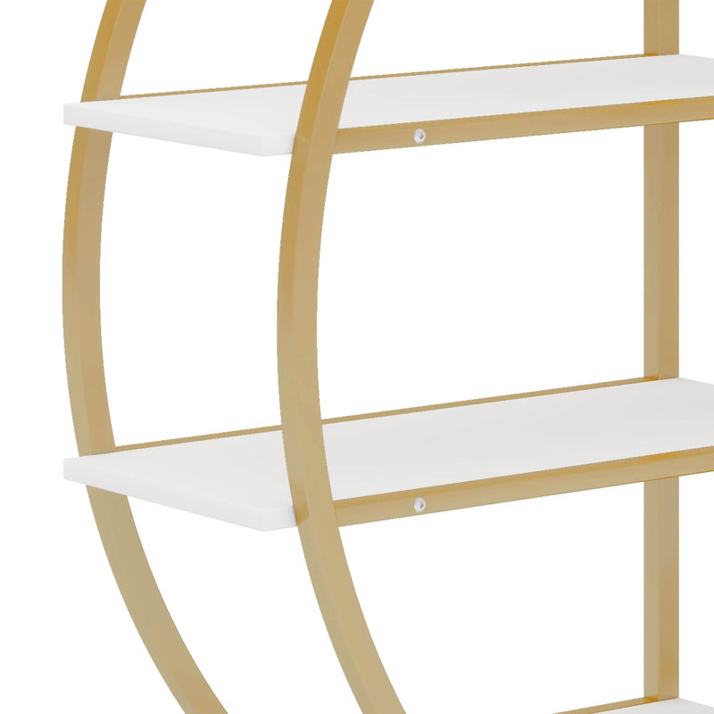 4 Tiers Home Office Open Bookshelf, Round Shape, Different Placement Ways