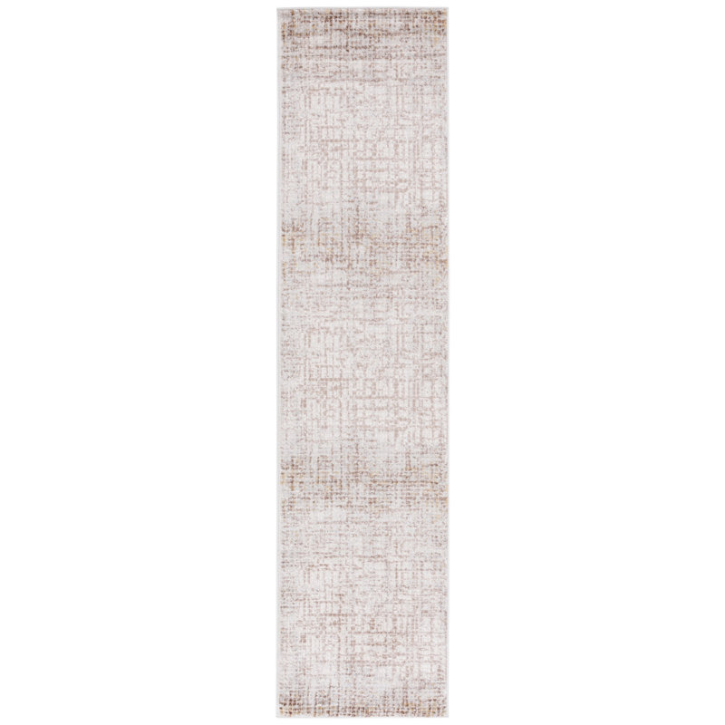Palma Beige and Brown Hand-Knotted Synthetic Area Rug