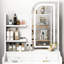 Meuble-lavabo blanc avec miroir et lumières