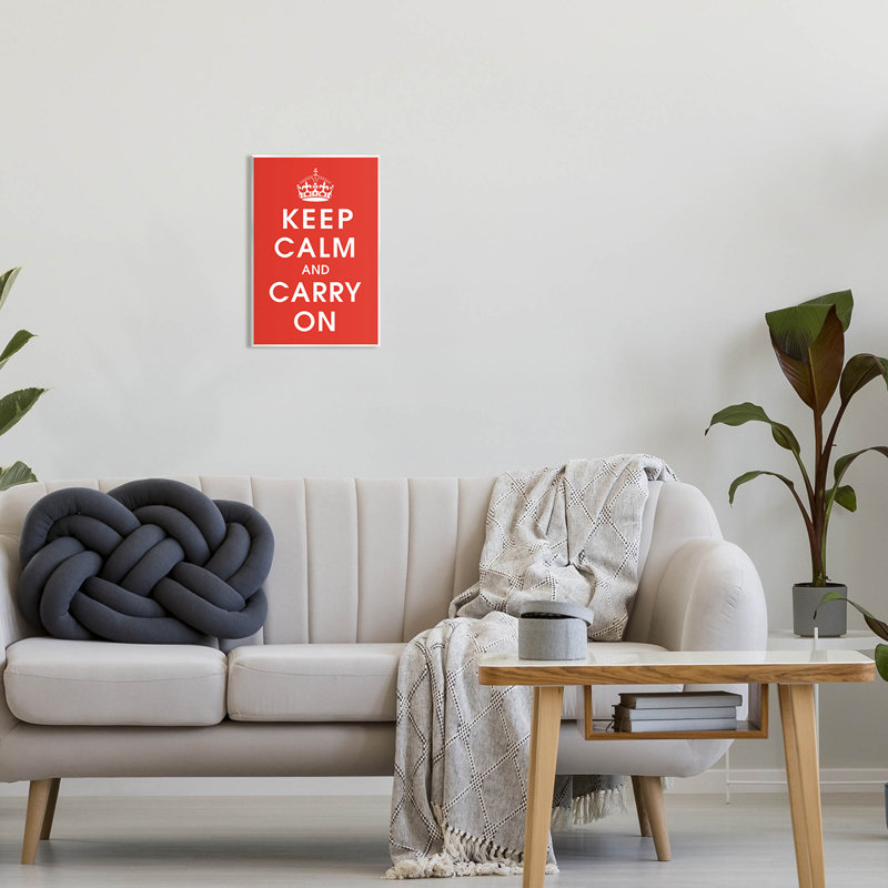 Keep Calm And Carry at-069, H 15 po x l 10 po x P 0,5 po, Bois