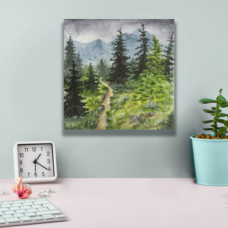 «Path To The Mountains Iii - Mini Series» par Anika Goodhue, art mural sur toile, 12 po x 12 po, H 12 po x l 12 po