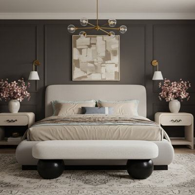 Lit plateforme tapissier Rigby
