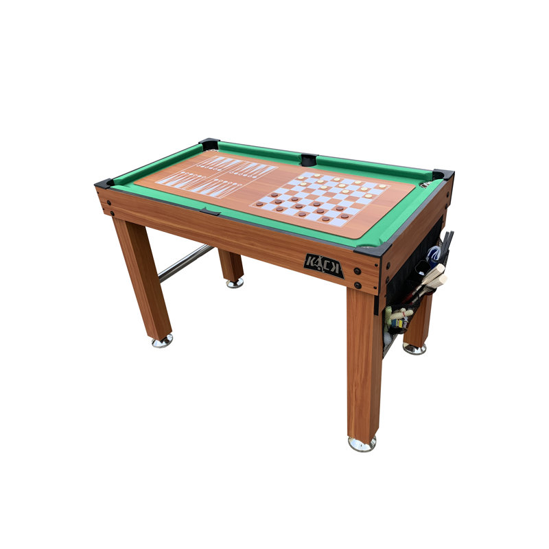 KICK Defender 48″ 10-in-1 Multi-Game Table Combo Arcade Set for Home, Game Room, Friends & Family, Brown