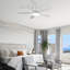 Ventilateur de plafond standard d'intérieur moderne en chrome de 52 po avec lumières à DEL à intensité variable et télécommande incluse
