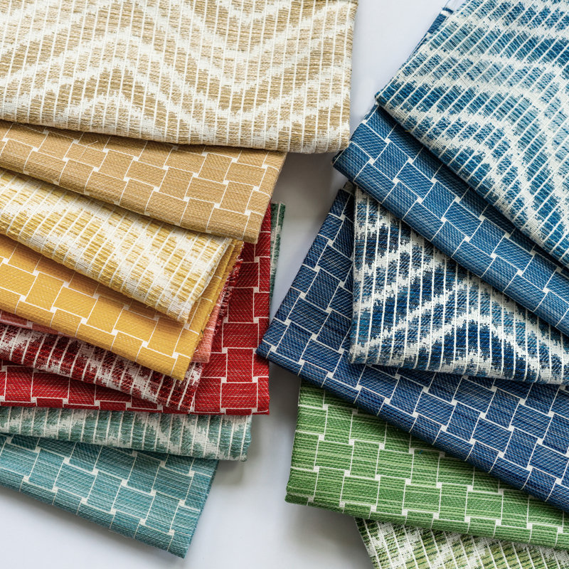 Granville Weaves Chausey Cotton Blend Fabric, Aqua