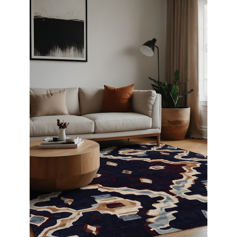 Tapis mauve lavable à la machine, Carré 5 pi