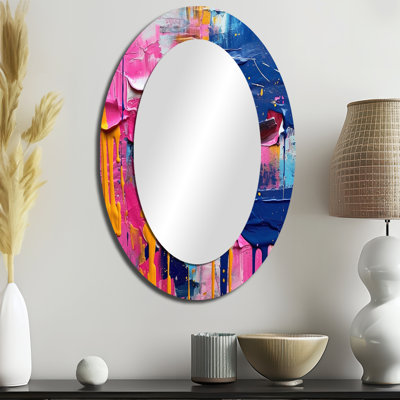 Rose et bleu Explosions of Color - Miroir mural moderne rose