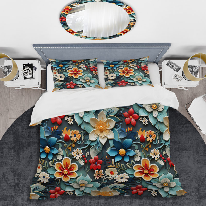 Ensemble de housse de couette Intricate Embellishments I, Housse de couette pour très grand lit et 2 très