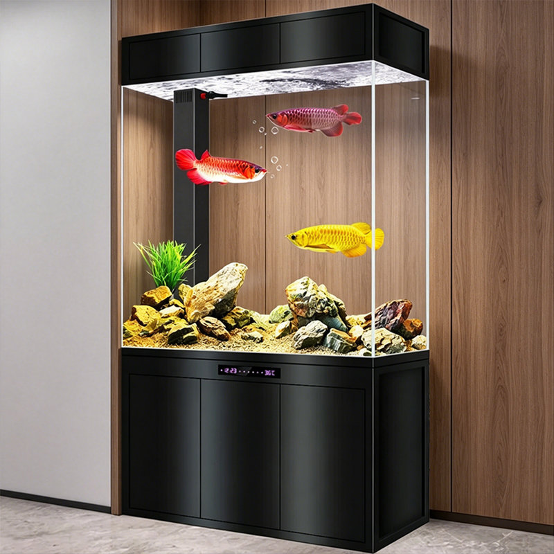 Aquarium moderne 115-125 gallons en aluminium Eco, Black, 47.24