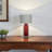 Vanda Standard Glass Table Lamp in Red and Gray Shade, 27.75'' H X 14.84'' W X 14.84'' D