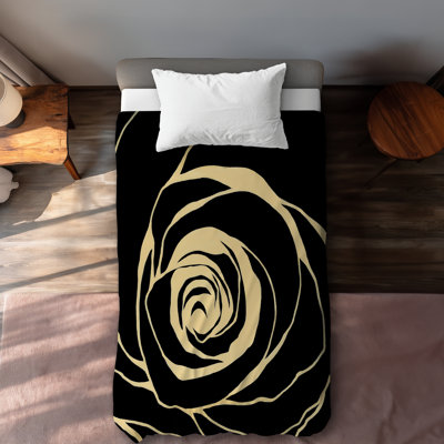 Black Rose Romantic Shapes Duvet Cover | Home Decor Elegance