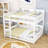 Queen Over Queen Wood Bunk Bed With Shelves, Dual Charging Stations And Guardrails-359828694