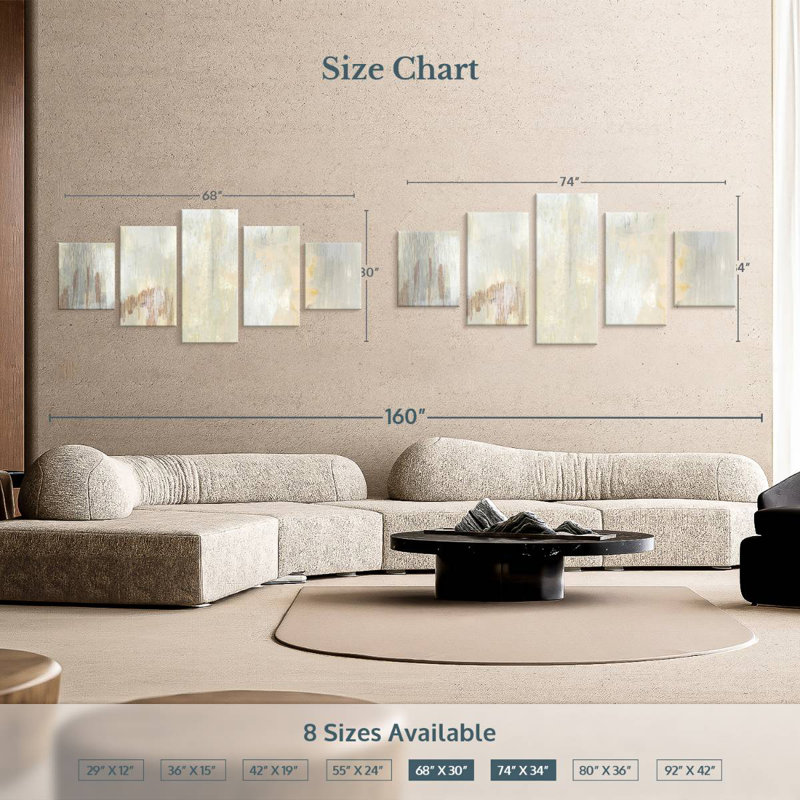 Avery Barely Blush I, 19" H x 42" W