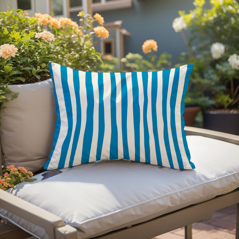 Coussin décoratif réversible Malone, H 25 po x l 18 po, Turquoise / Blanc cassé